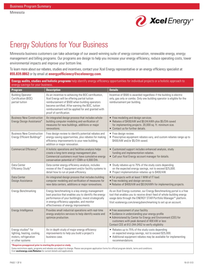 Xcel Energy Business Program